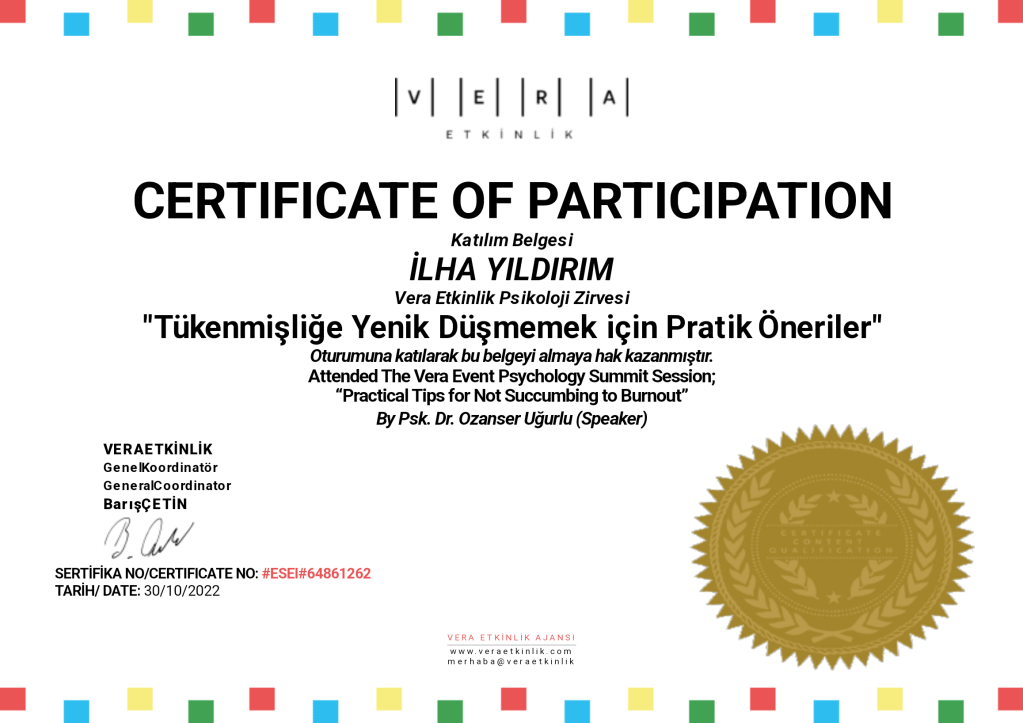 Eğitim sertifikası