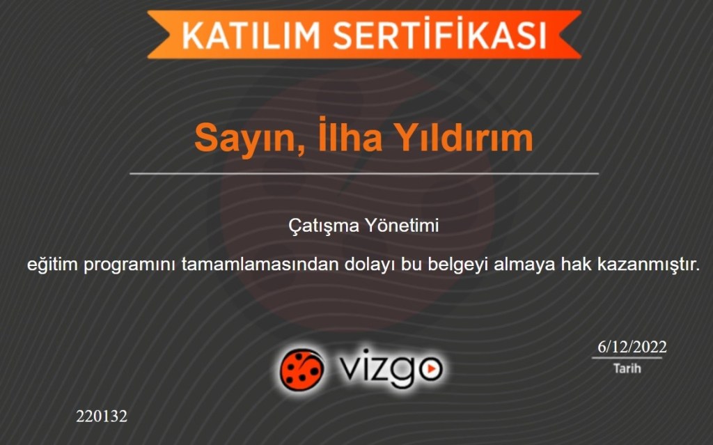 Çatışma yönetimi sertifikası