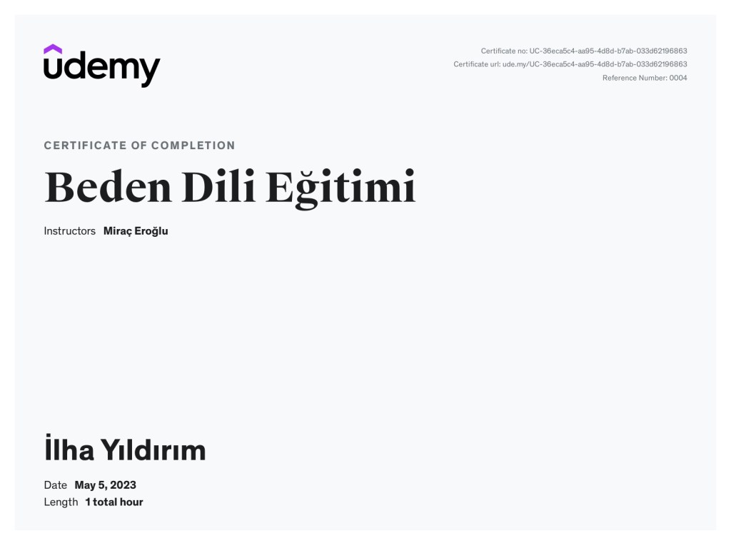 Beden dili sertifikası