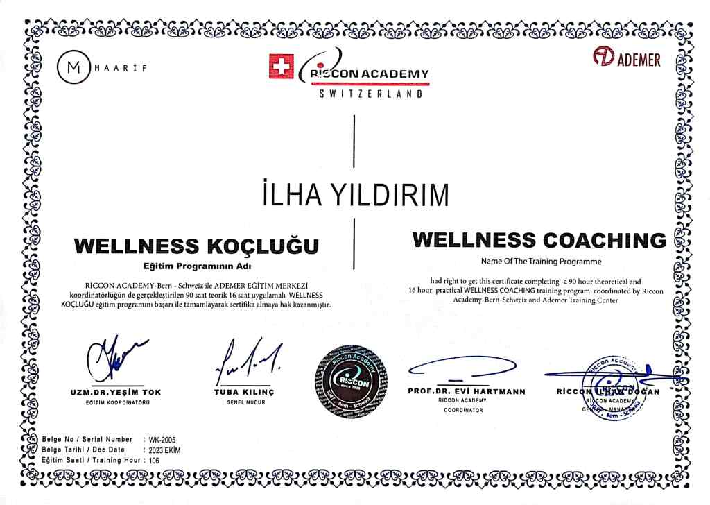 Wellness koçluğu sertifikası