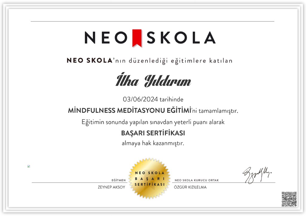 Mindfulness eğitimi sertifikası